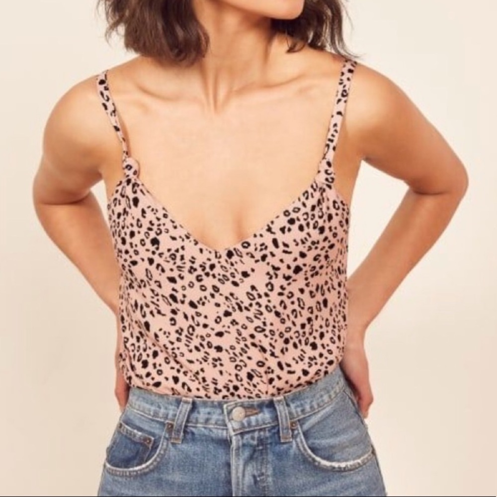 Reformation Leopard Print Pink Tank
